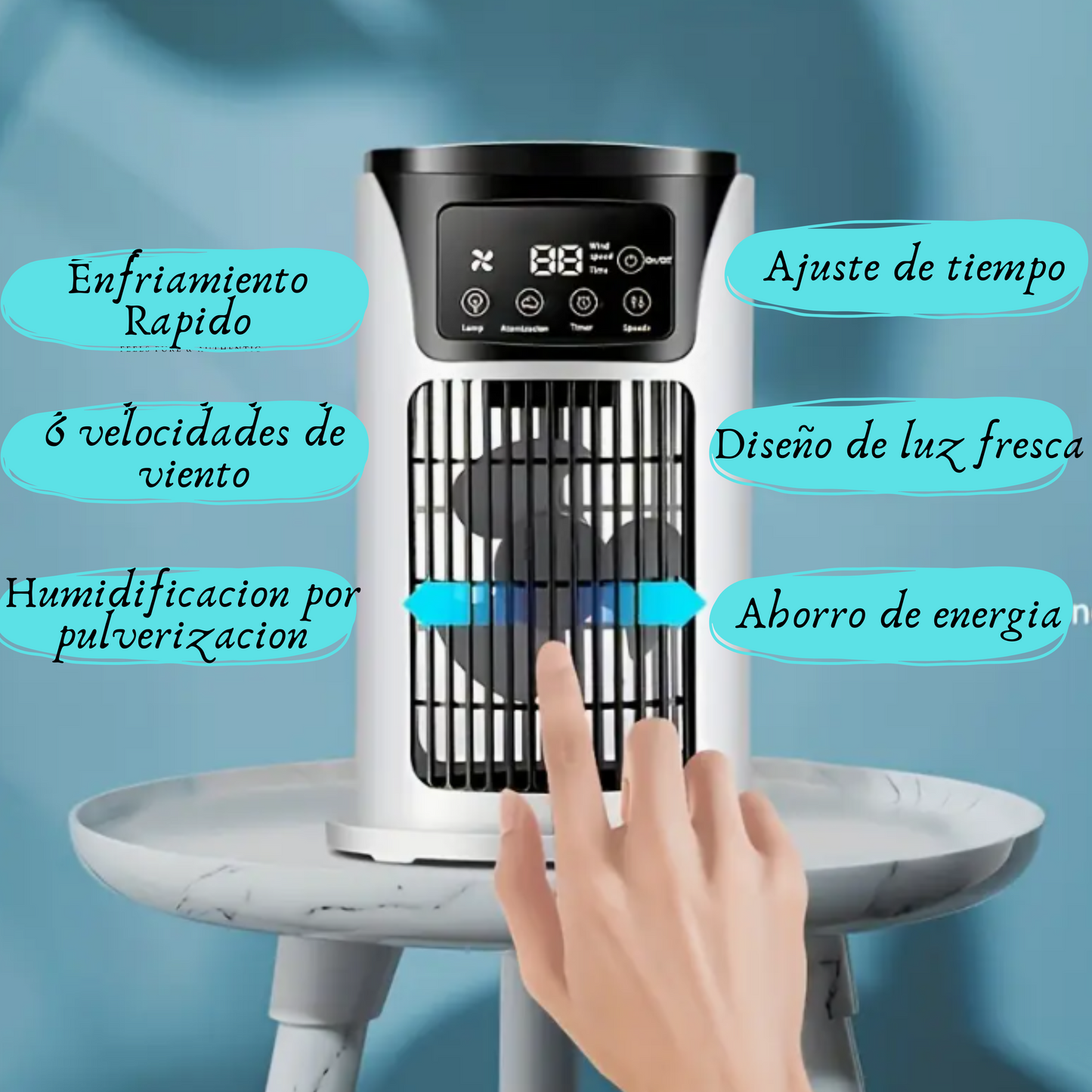 Aire acondicionado portatil 3 en 1 luz de ambiente